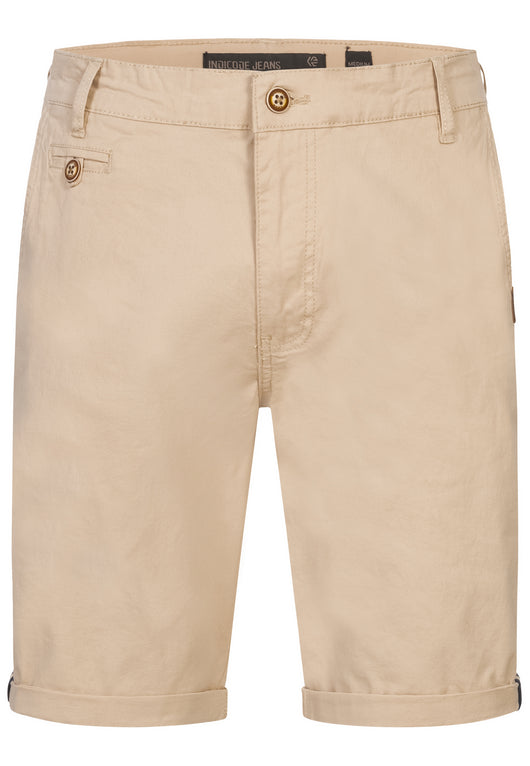 Indicode Herren Creel Chino Shorts mit 5 Taschen aus 98% Baumwolle