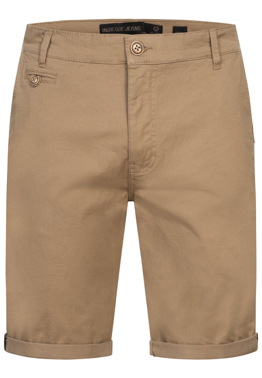 Indicode Men's Creel Chino Shorts with 5 pockets incl. belt made of 98% cotton