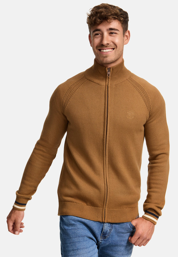 Indicode Herren INArutemia Fein-Strickjacke mit Stehkragen und Reißverschluss