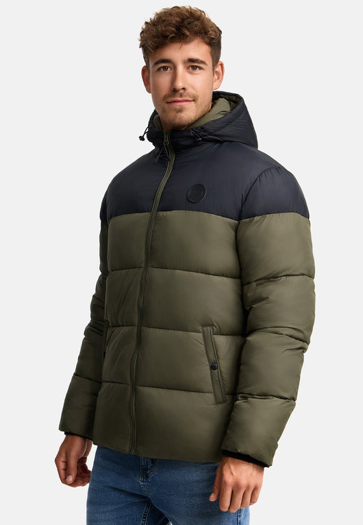 Indicode Heren INBiviano Jacket | Winterjas met capuchon Dk Grey S Indicode Heren INBiviano Jacket | Winterjas met capuchon Dk Grey S