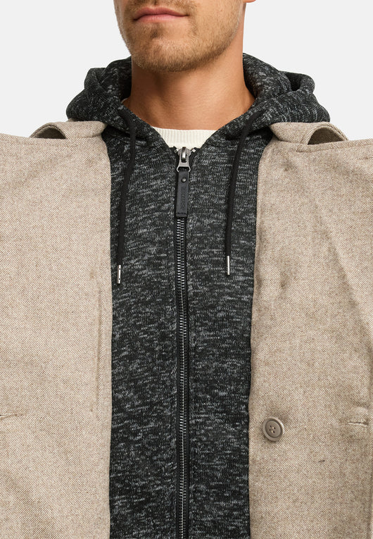 Indicode Men's Cliff short coat made from a high-quality wool blend with a stand-up collar