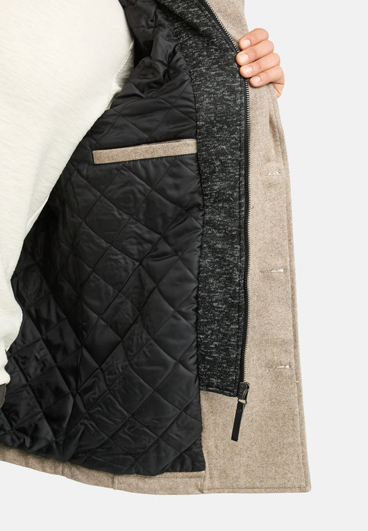 Indicode Men's Cliff short coat made from a high-quality wool blend with a stand-up collar