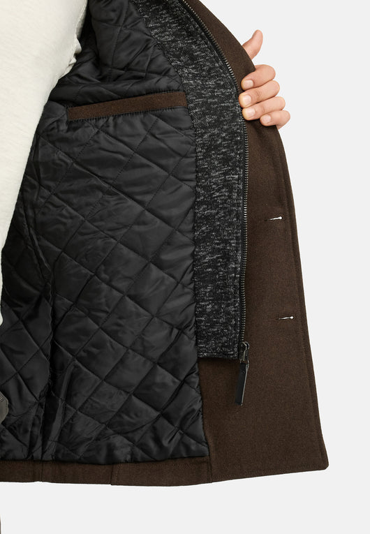 Indicode Men's Cliff short coat made from a high-quality wool blend with a stand-up collar