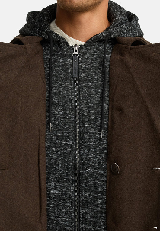 Indicode Men's Cliff short coat made from a high-quality wool blend with a stand-up collar