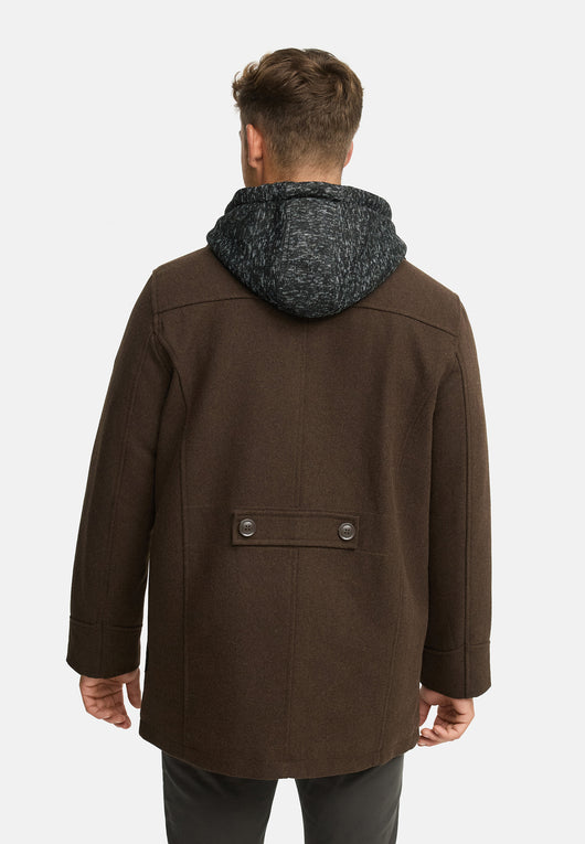 Indicode Men's Cliff short coat made from a high-quality wool blend with a stand-up collar