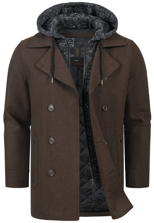 Indicode Men's Cliff short coat made from a high-quality wool blend with a stand-up collar