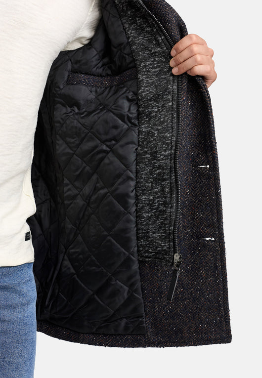 Indicode Men's Cliff short coat made from a high-quality wool blend with a stand-up collar