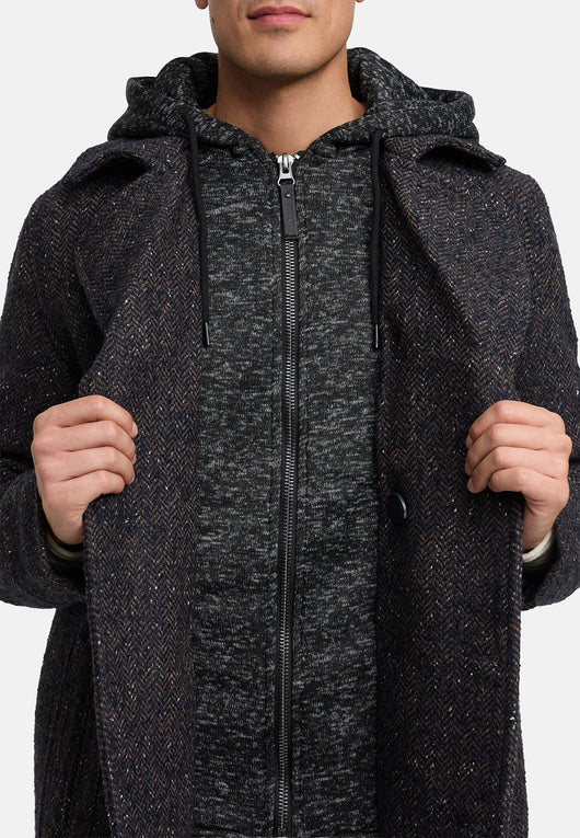 Indicode Men's Cliff short coat made from a high-quality wool blend with a stand-up collar