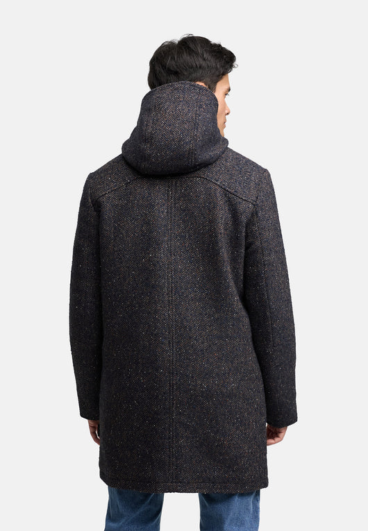 Indicode Men's Liam Duffle Coat with stand-up collar and hood