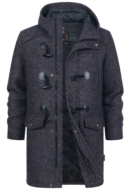 Indicode Men's Liam Duffle Coat with stand-up collar and hood