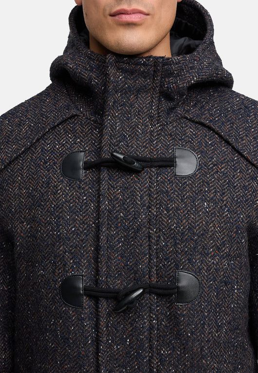 Indicode Men's Liam Duffle Coat with stand-up collar and hood