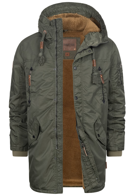Indicode Men's Bardsley Parka with lined hood (teddy lining) & 6 pockets