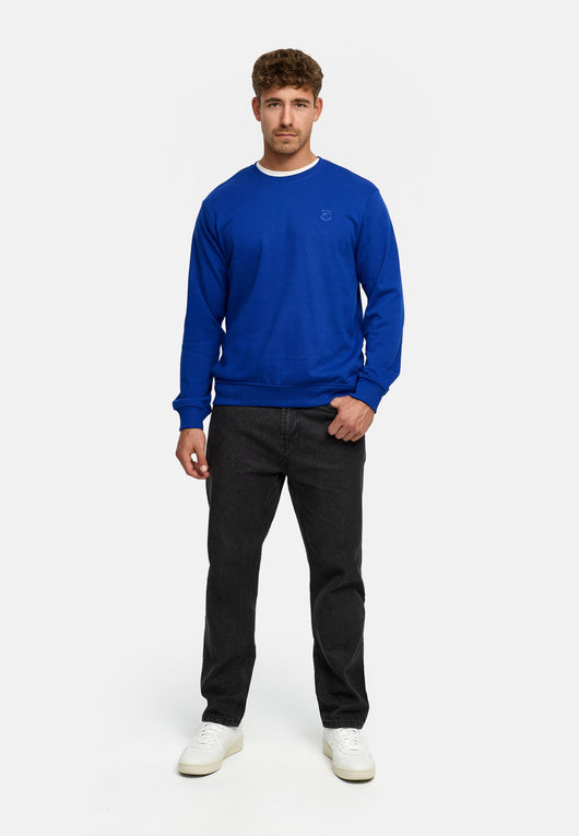 Indicode men's Holt sweatshirt with ribbed cuffs made from a cotton blend