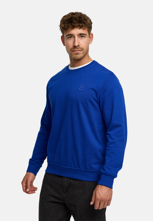 Indicode men's Holt sweatshirt with ribbed cuffs made from a cotton blend