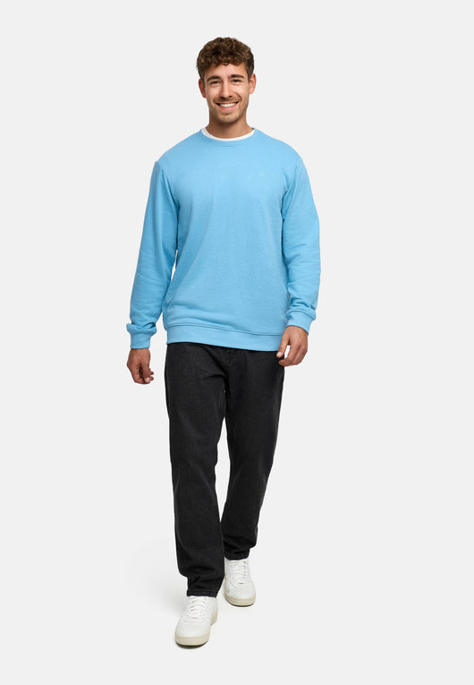 Indicode men's Holt sweatshirt with ribbed cuffs made from a cotton blend