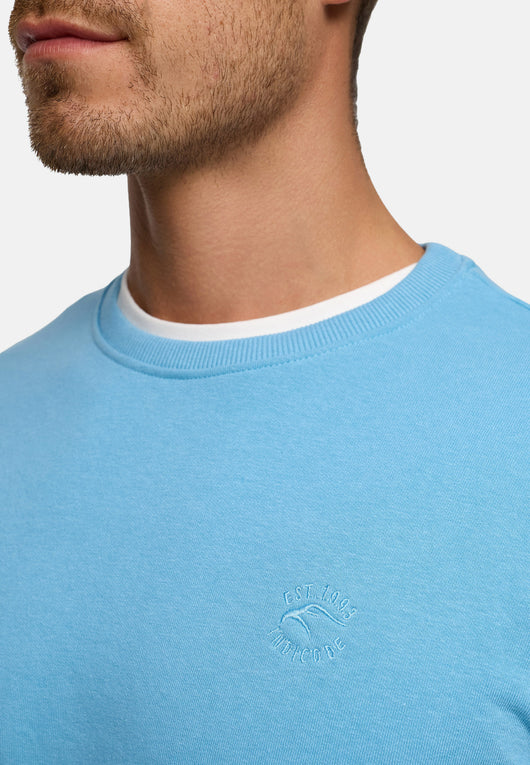 Indicode men's Holt sweatshirt with ribbed cuffs made from a cotton blend