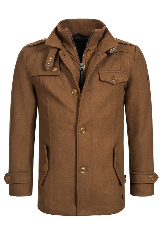 Indicode men's Brandon short coat with stand-up collar