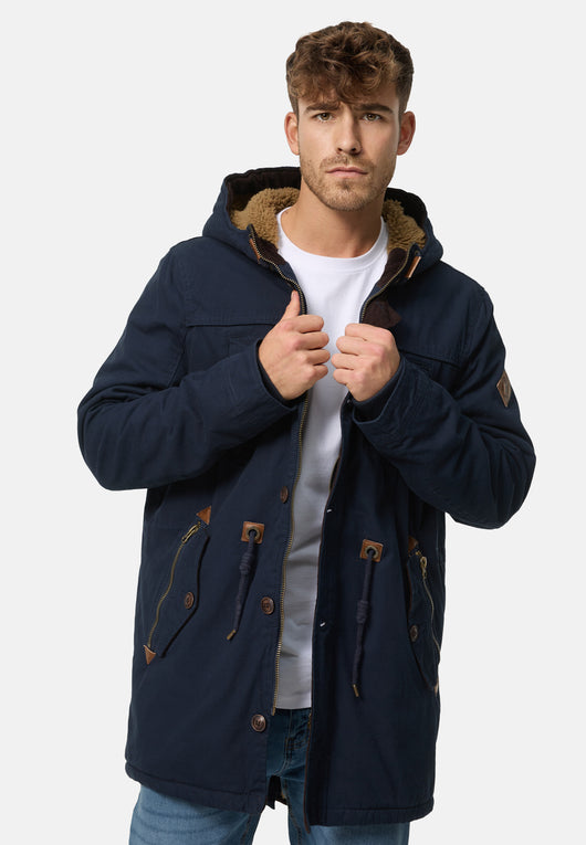 Indicode Men's Barge Winter Jacket with Hood & Teddy Lining