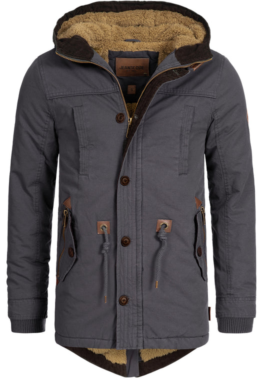 Indicode Men's Barge Winter Jacket with Hood & Teddy Lining