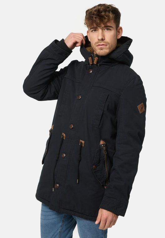 Indicode Men's Barge Winter Jacket with Hood & Teddy Lining