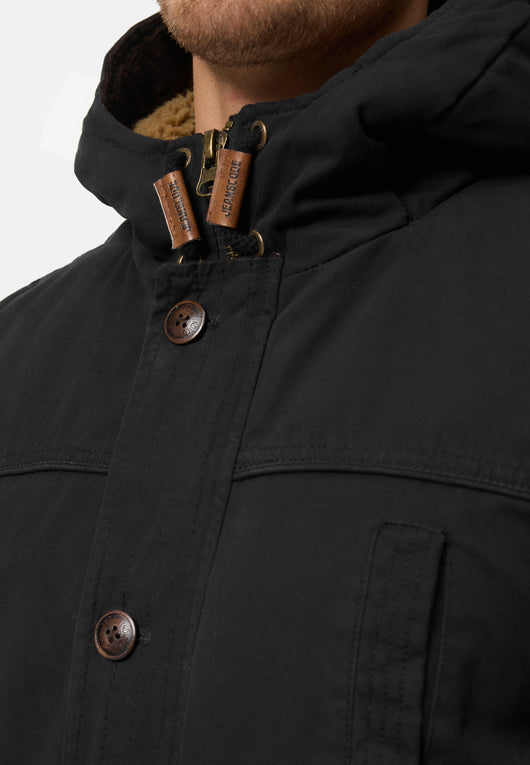 Indicode Men's Barge Winter Jacket with Hood & Teddy Lining