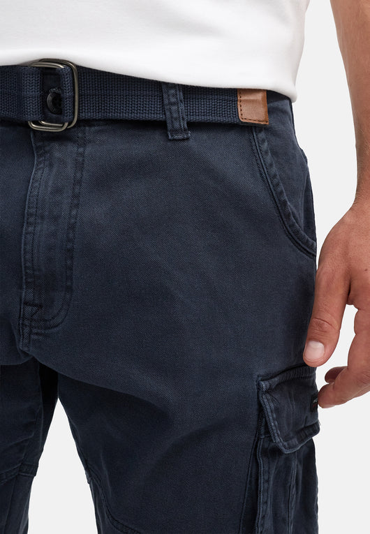 Indicode men's Kerr cargo pants made of 98% cotton incl. belt