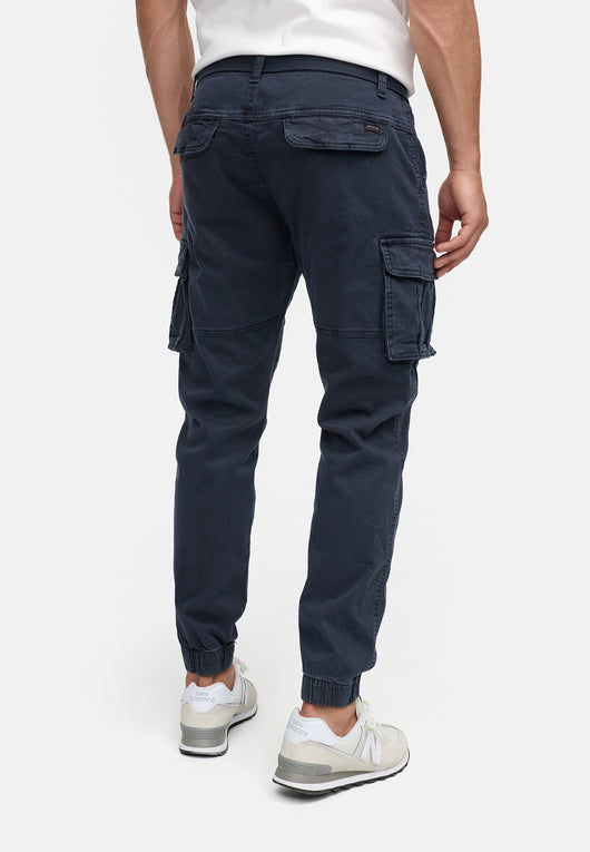 Indicode men's Kerr cargo pants made of 98% cotton incl. belt