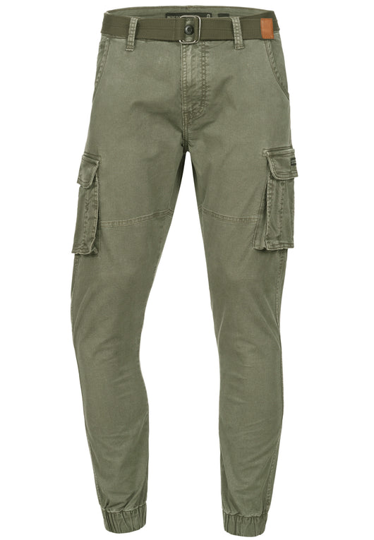 Indicode men's Kerr cargo pants made of 98% cotton incl. belt