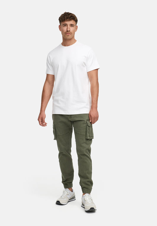 Indicode men's Kerr cargo pants made of 98% cotton incl. belt