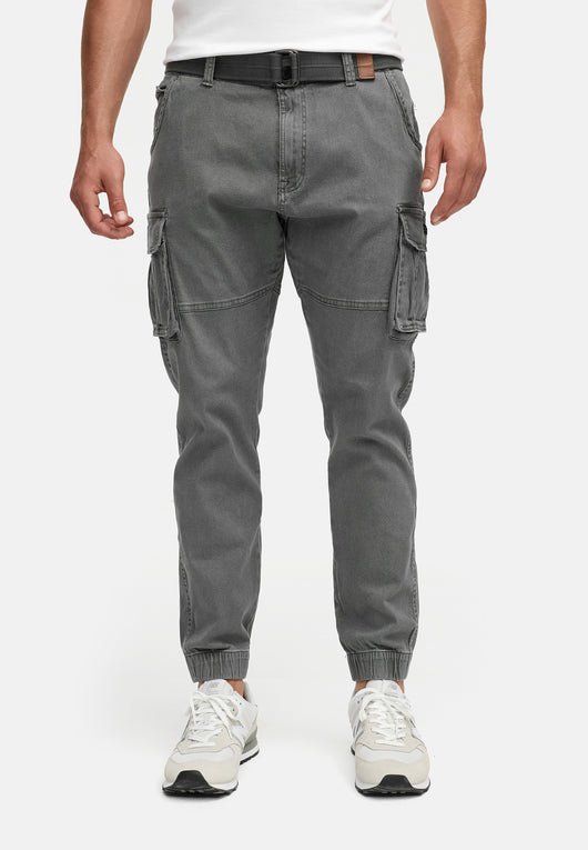 Indicode men's Kerr cargo pants made of 98% cotton incl. belt