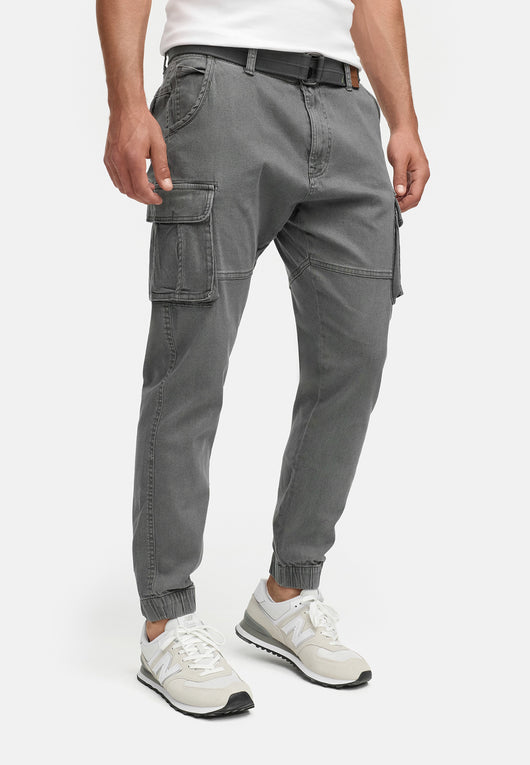 Indicode men's Kerr cargo pants made of 98% cotton incl. belt