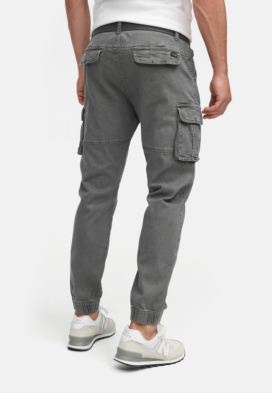 Indicode men's Kerr cargo pants made of 98% cotton incl. belt