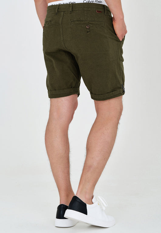 Indicode Men's Beauvais 4-pocket shorts in cotton and linen
