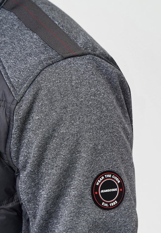 Indicode men's Alterio quilted jacket with softshell sleeves