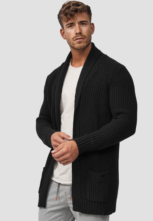 Indicode Herren Anaheim Strickjacke mit 2 aufgesetzten Taschen