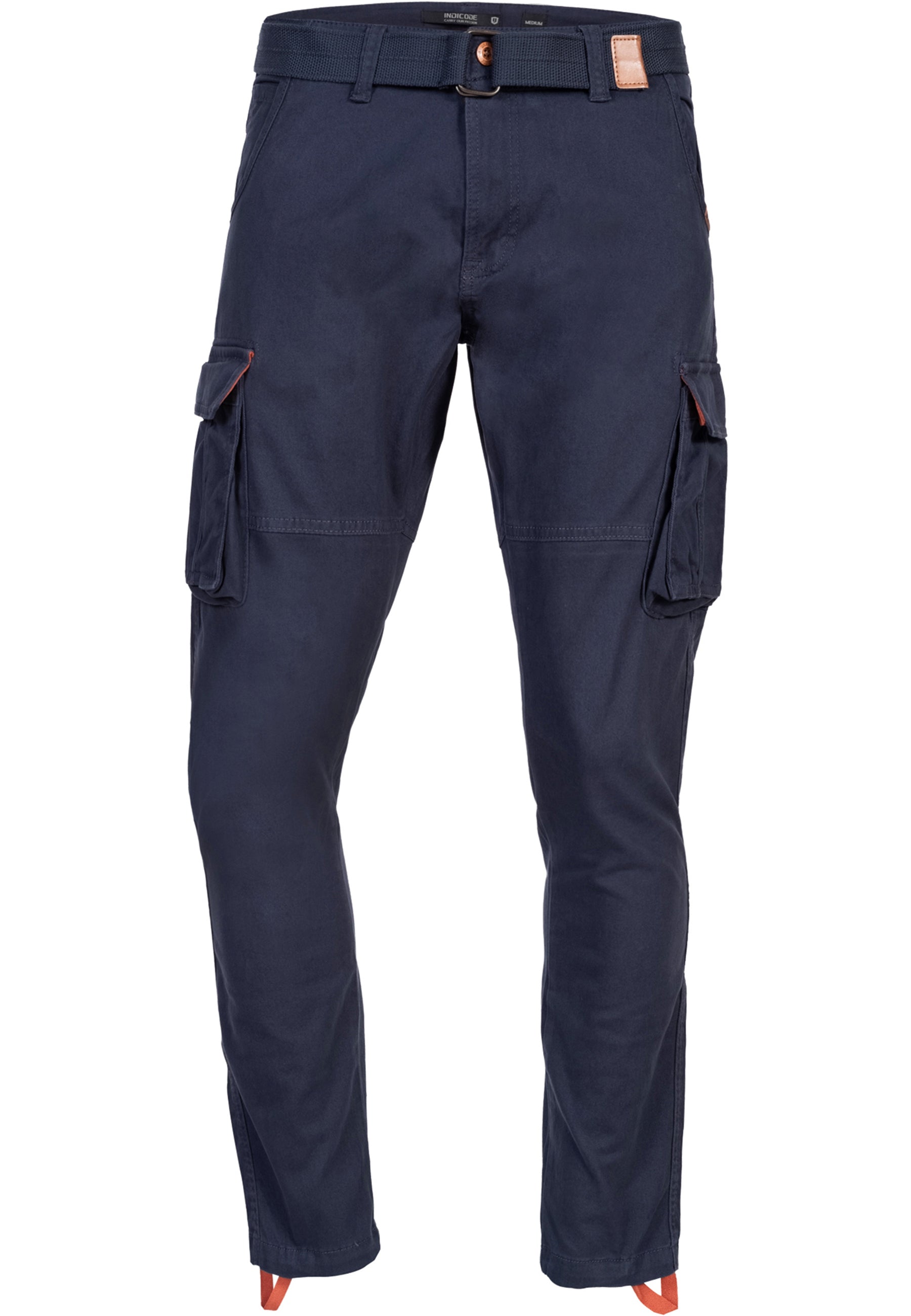 INDICODE Men's Mathen Cargo Pants | Cargo Pants 98% Cotton with Belt INDICODE Men's Mathen Cargo Pants | Cargo Pants 98% Cotton with Belt