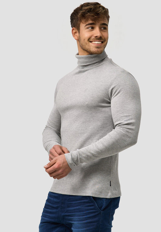 Indicode Herren Eagon Langarmshirt mit Rollkragen aus 100% Baumwolle - INDICODE