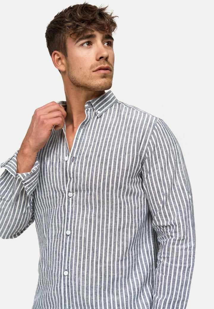 Indicode Herren Brayden Hemd gestreift mit Button-Down-Kragen - INDICODE