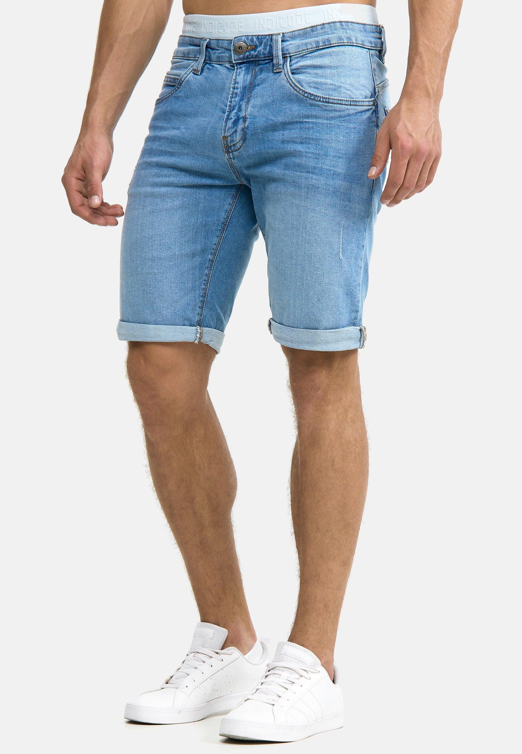 Men Distressed Ripped Denim Shorts Retro Short Jeans Straight Half Pants  Classic | eBay