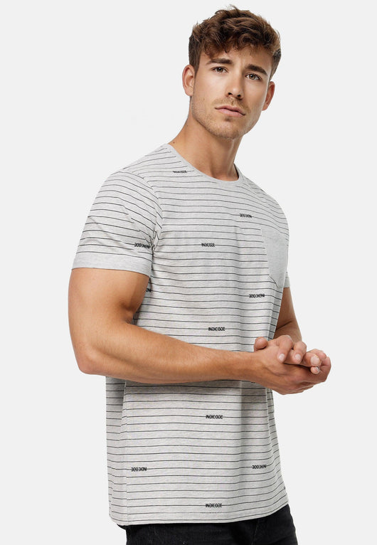 Indicode Herren Ortega T-Shirt mit Rundhals-Ausschnitt und Brusttasche aus 100% Baumwolle - INDICODE