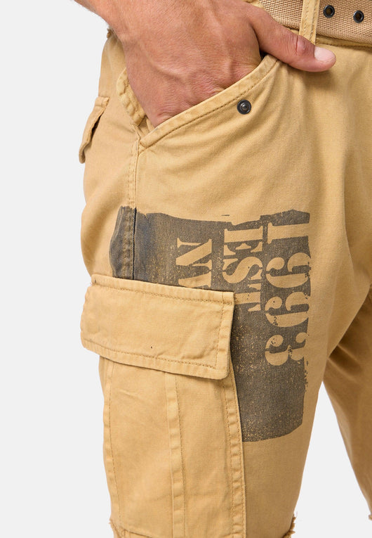 Indicode Herren Jaramillo Cargo Shorts mit 6 Taschen aus 100% Baumwolle - INDICODE