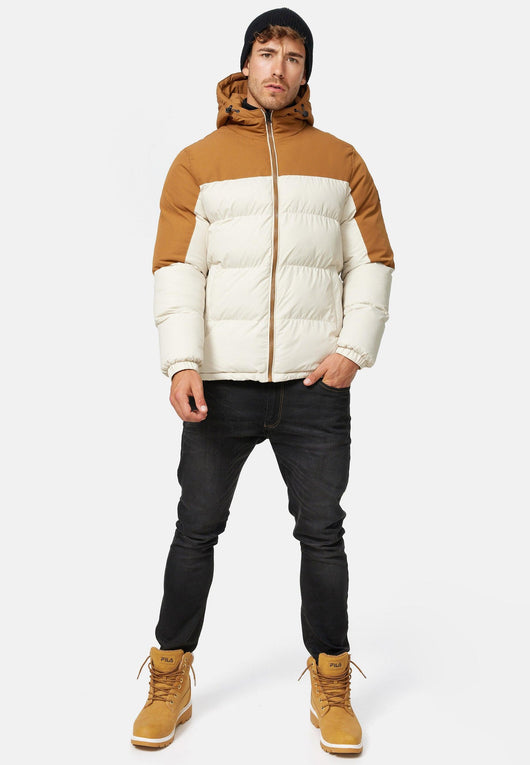 Indicode Herren Danix Winterjacke in Daunenjacken-Optik mit Kapuze