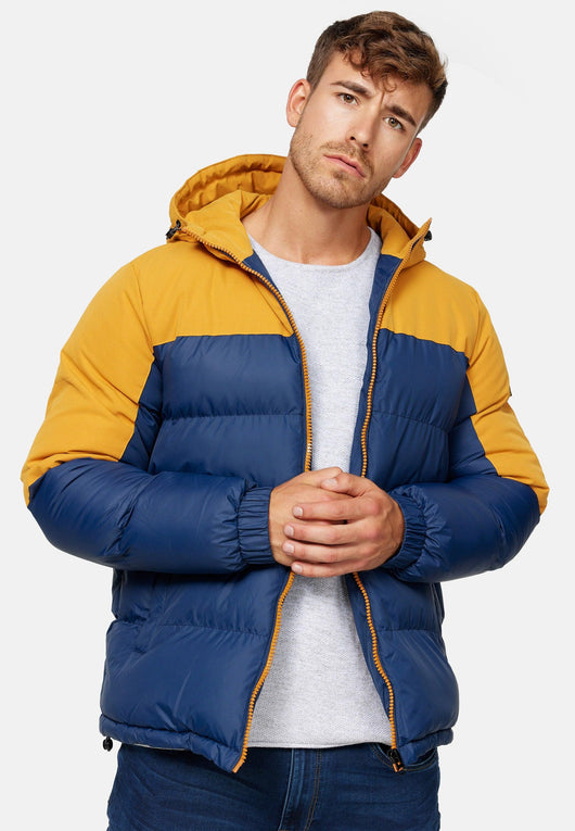 Indicode Herren Danix Winterjacke in Daunenjacken-Optik mit Kapuze