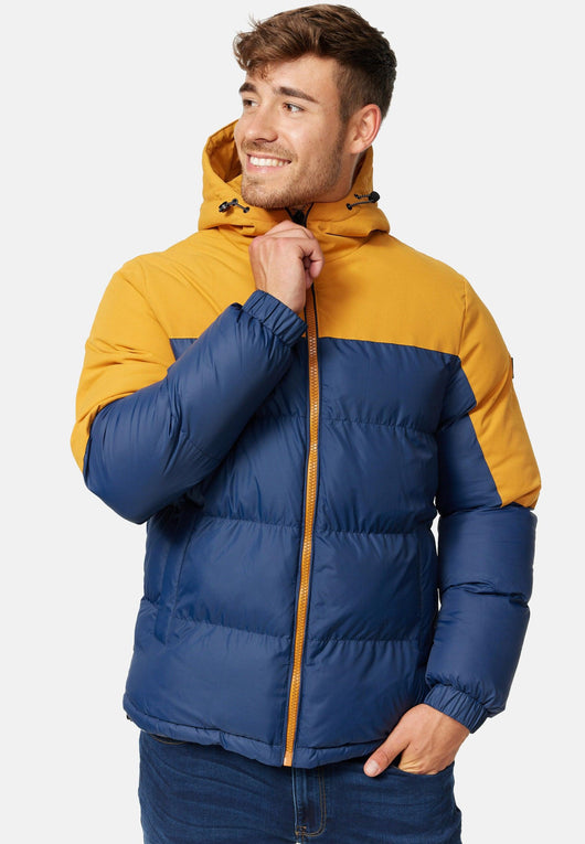 Indicode Herren Danix Winterjacke in Daunenjacken-Optik mit Kapuze