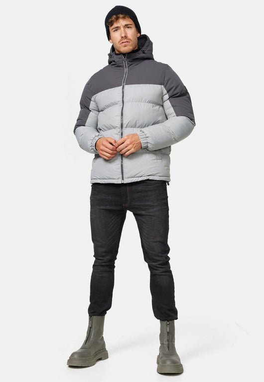 Indicode Herren Danix Winterjacke in Daunenjacken-Optik mit Kapuze