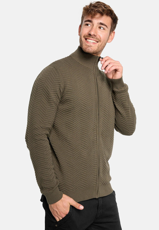 Indicode Herren Lexson Strickjacke mit Stehkragen