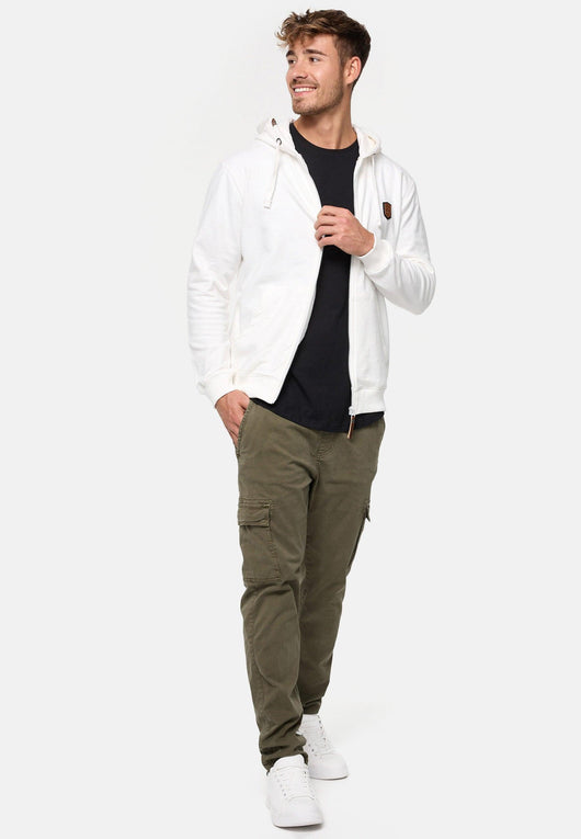 Pegador Oversized sweatjack met capuchon en logostitching in ecru Pegador Oversized sweatjack met capuchon en logostitching in ecru