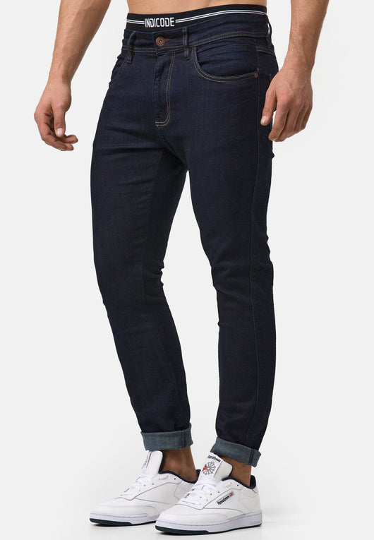Indicode Herren Jake Super Stretch Jeanshose aus 90% Baumwolle mit 5 Taschen - INDICODE
