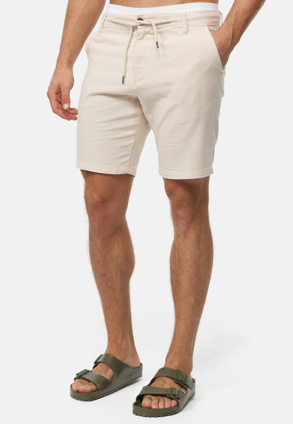 Indicode Herren INCaro Chino Shorts mit 4 Taschen inkl. Gürtel aus  Baumwolle