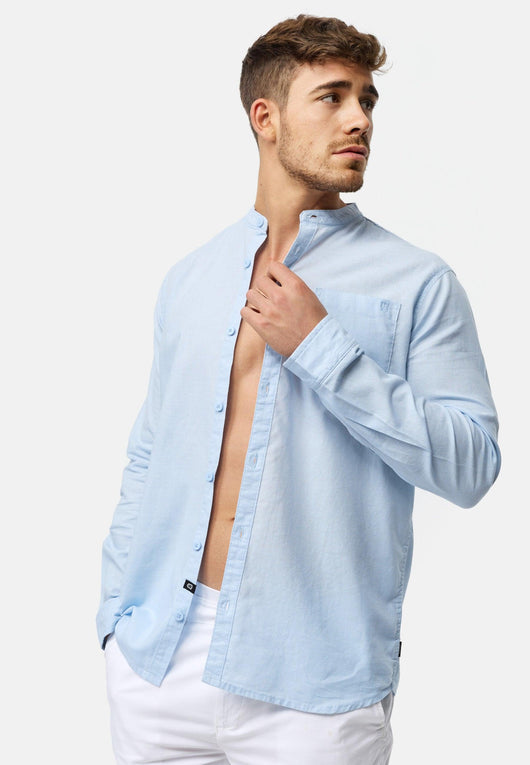 Indicode Herren INRaffi Hemd einfarbig mit Brust-Tasche aus 70% Baumwolle - INDICODE